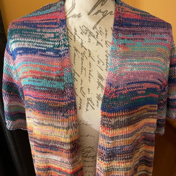 NWT Lane Bryant short sleeve multi-color Sweater 22/24 - Picture 4 of 9